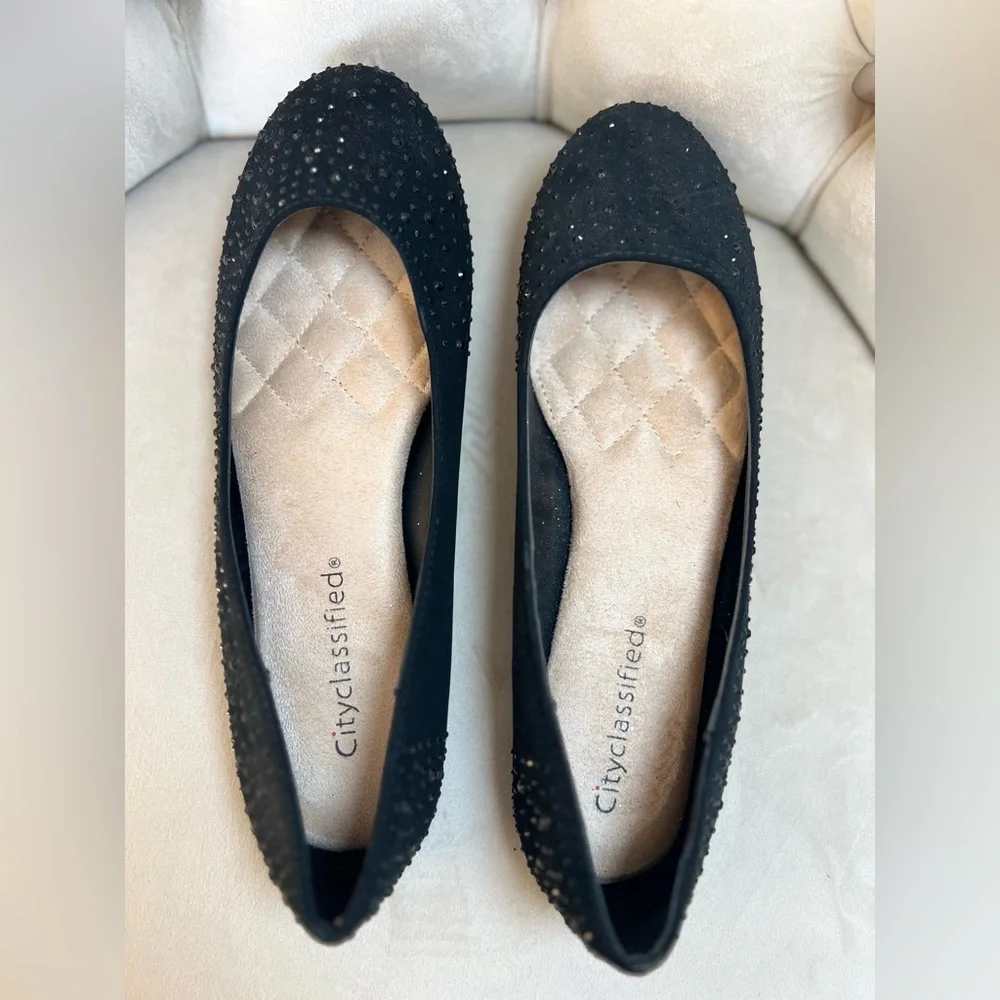 Cityclassified‎ Black Studded Women's Flats Size 7